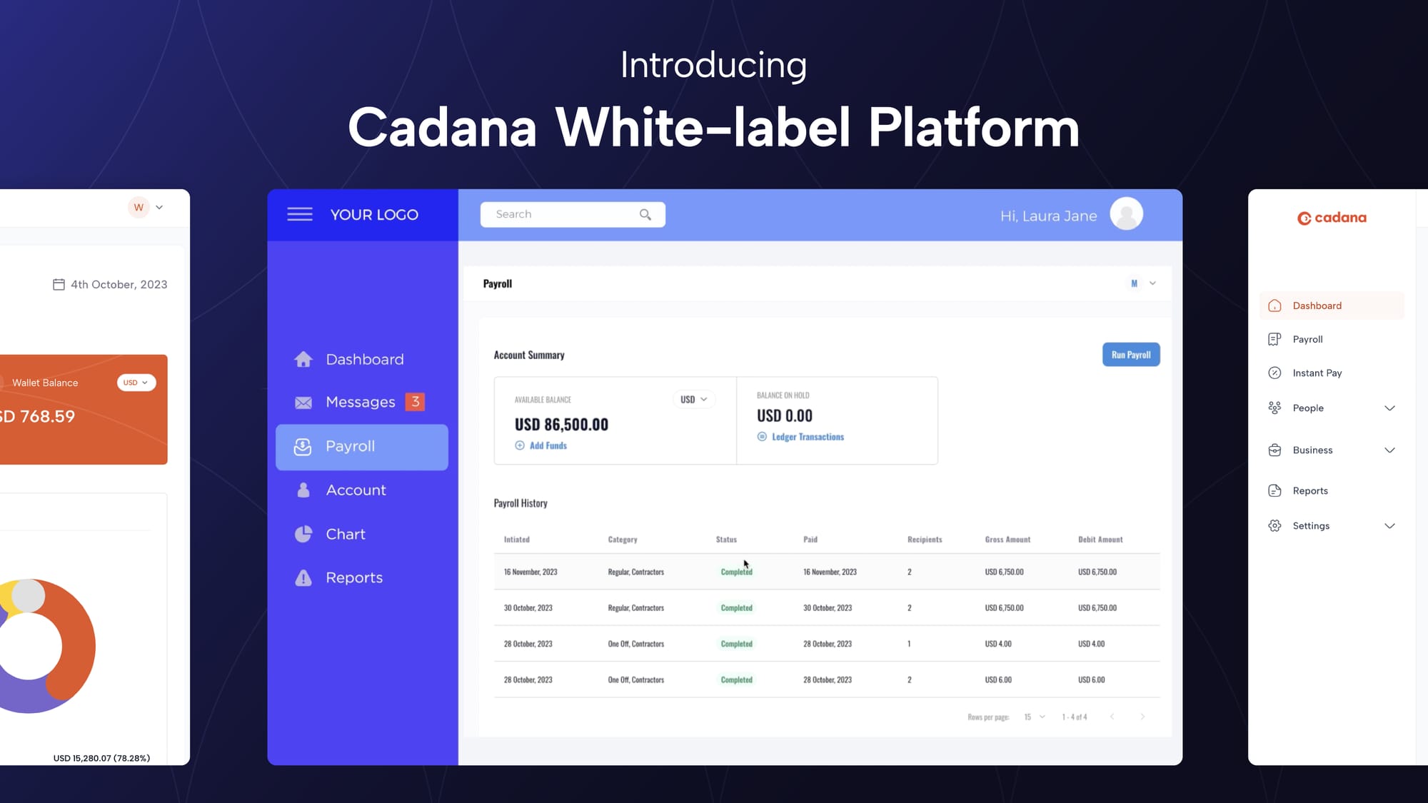 Introducing Cadana White-label Platform: No-code global payroll solution.